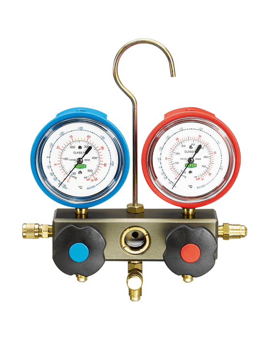 Refco 2-Weg Monteurhilfe PM M2-3-DS-R32 mit Metallbalgmanometer - Detail 1