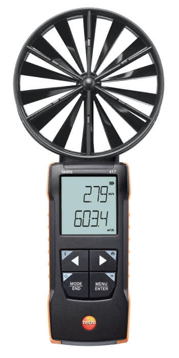 Testo 417 100mm-Flügelrad-Anemometer mit App-Anbindung, digital - Detail 1