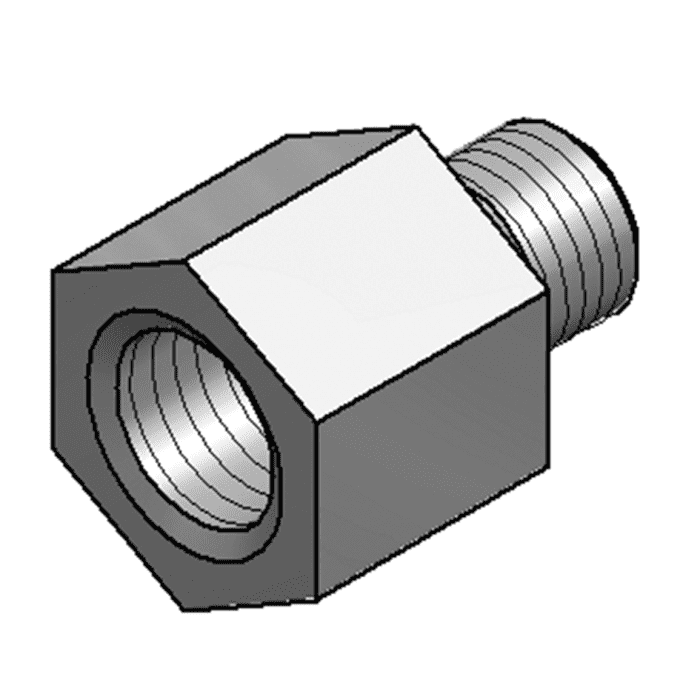 Mefa Reduzierstück sechskant Innengewinde M16 Außengewinde M12 l=32mm - Detail 1